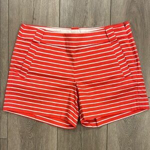 J. Crew NWOT Women's City Fit Chino Stetch Red Nautical Rope Striped Shorts 2